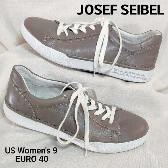 Josef Seibel Grey Hauenstein Claire 01 Leather Lace Up Sneakers EURO 40 US 9 - Picture 1 of 12